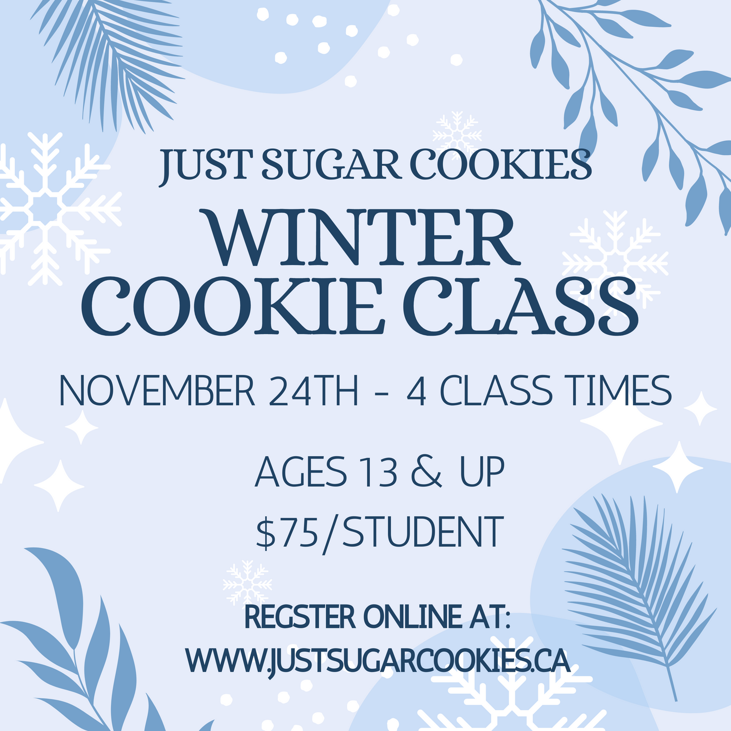 November 24th Adults Cookie Decorating Class